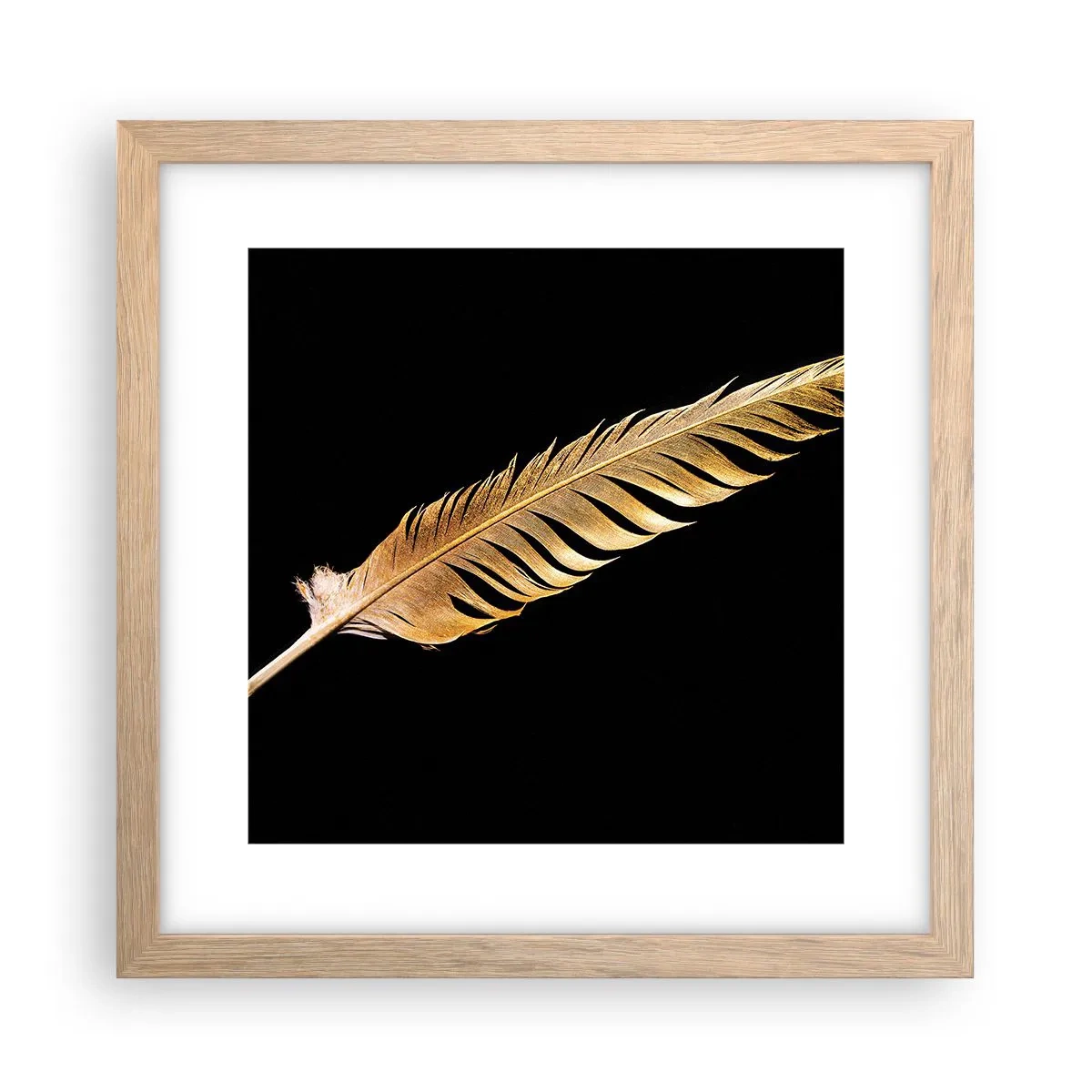 Affisch i ram av ljusek - Fjäder... - 30x30 cm