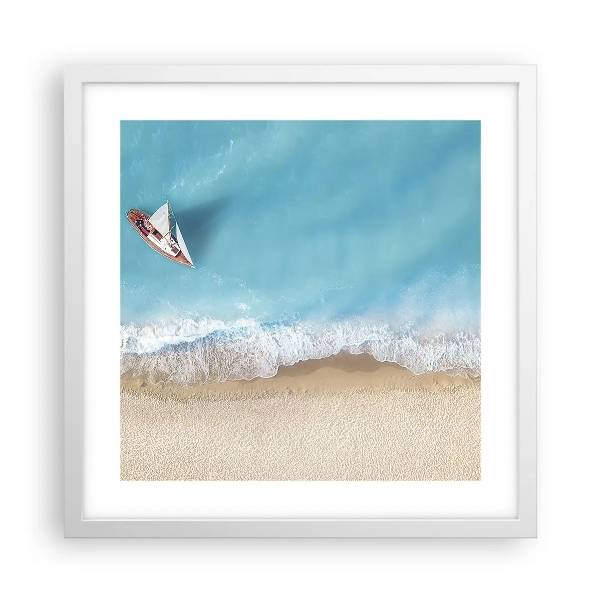 Affisch i vit ram - På gränsen mellan blå och guld - 40x40 cm