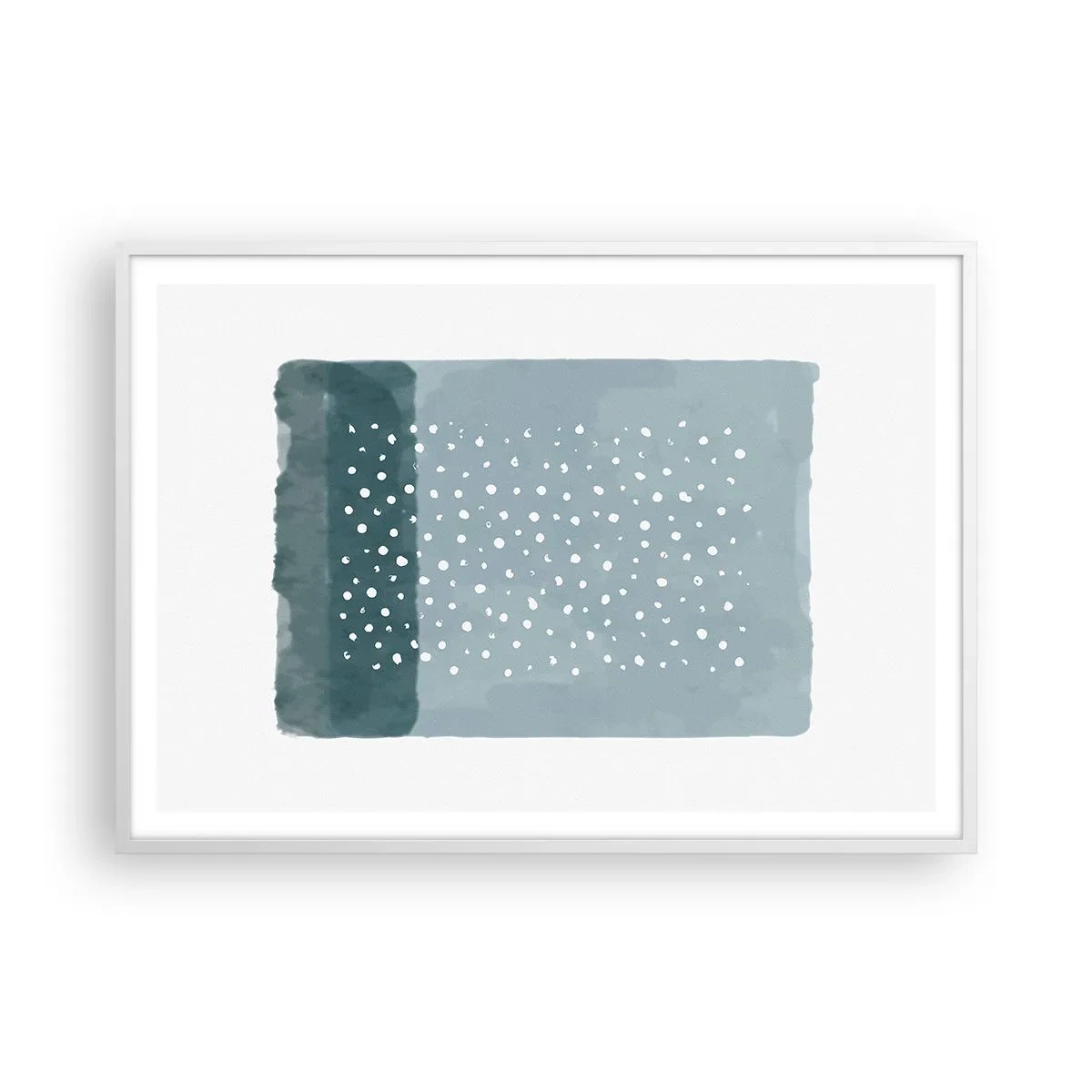 Affisch i vit ram - Uppstådda ur det blåa - 100x70 cm