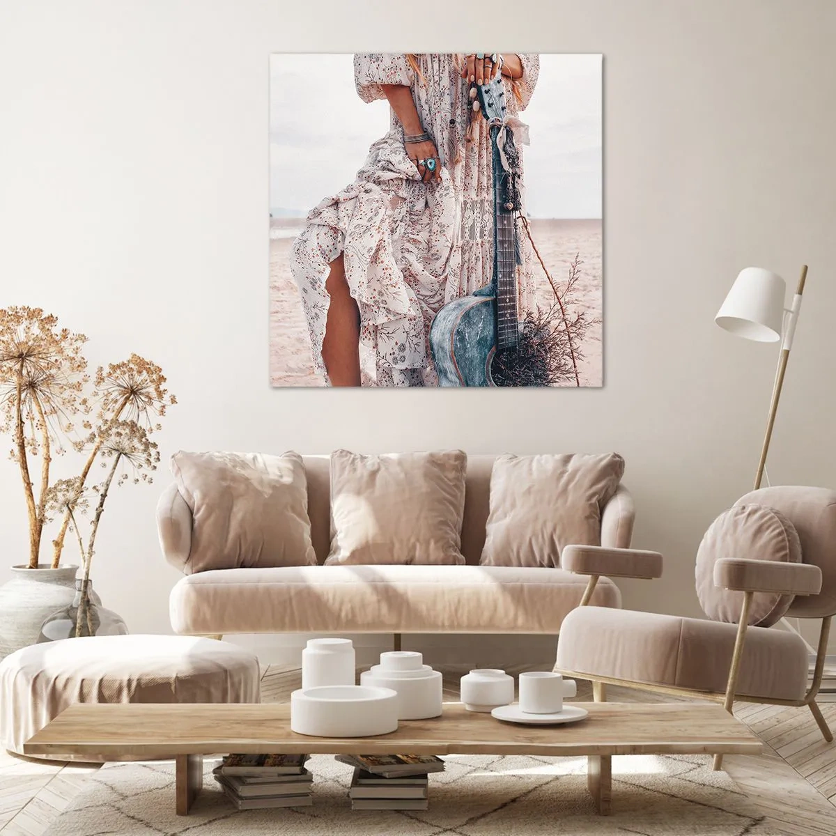 Canvastavla - Bild på duk - Flower power på väg - 60x60 cm