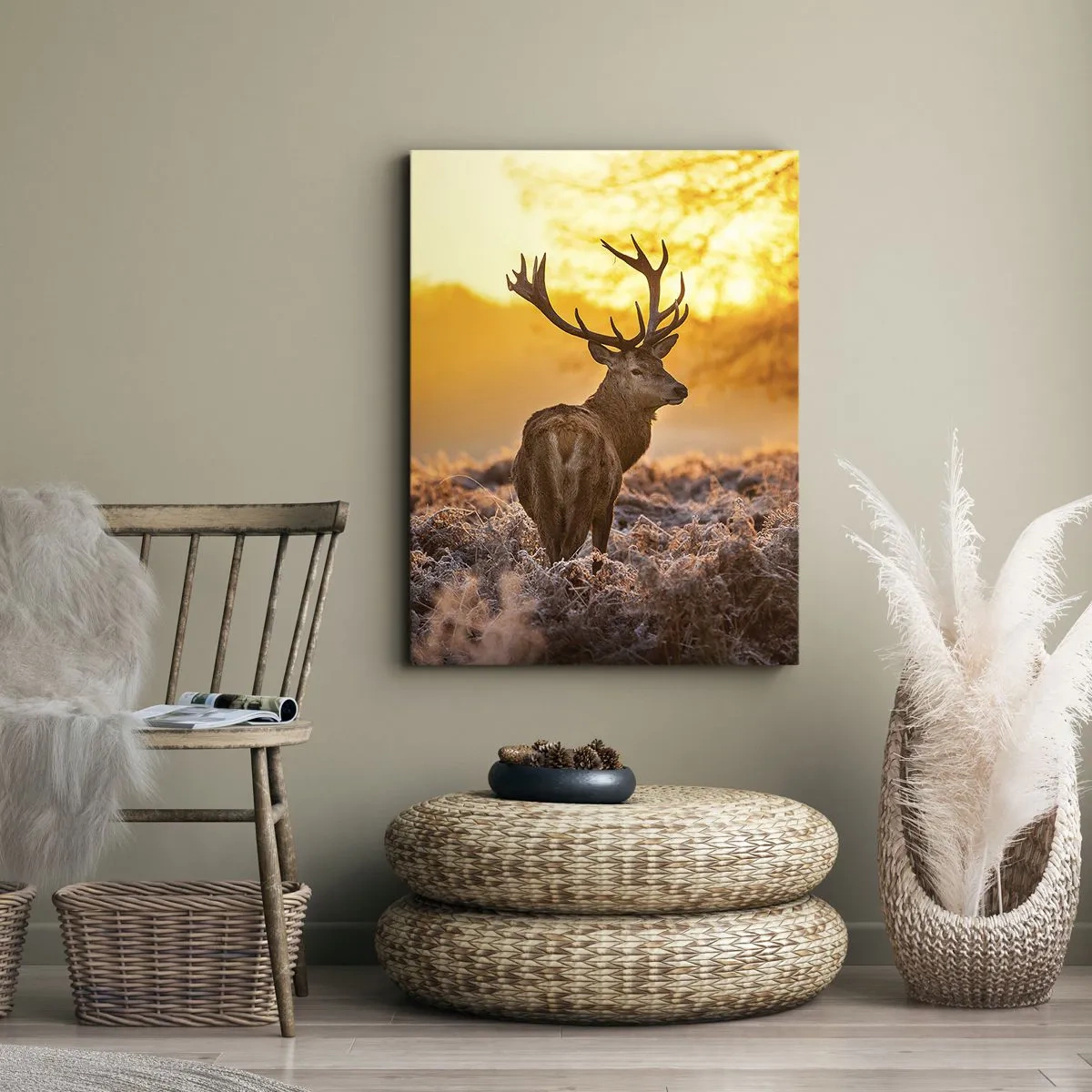 Canvastavla - Bild på duk - Höstskogens kung - 55x100 cm