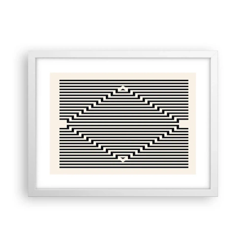 Affisch i vit ram - Geometrisk illusion - 40x30 cm