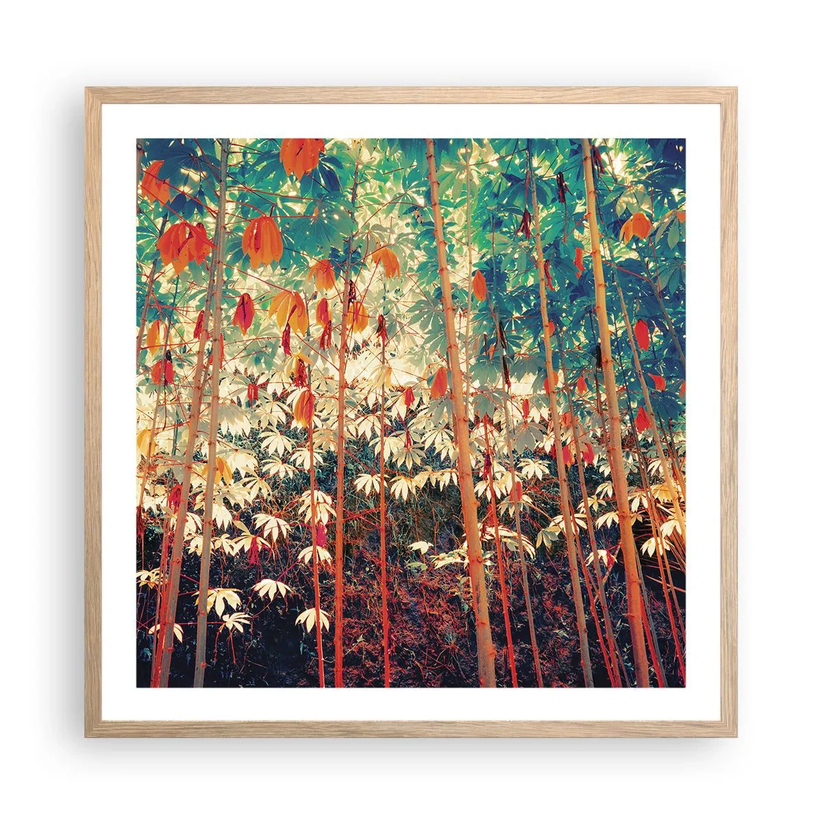 Affisch i ram av ljusek - Lövbladens hemlighetsfulla liv - 60x60 cm