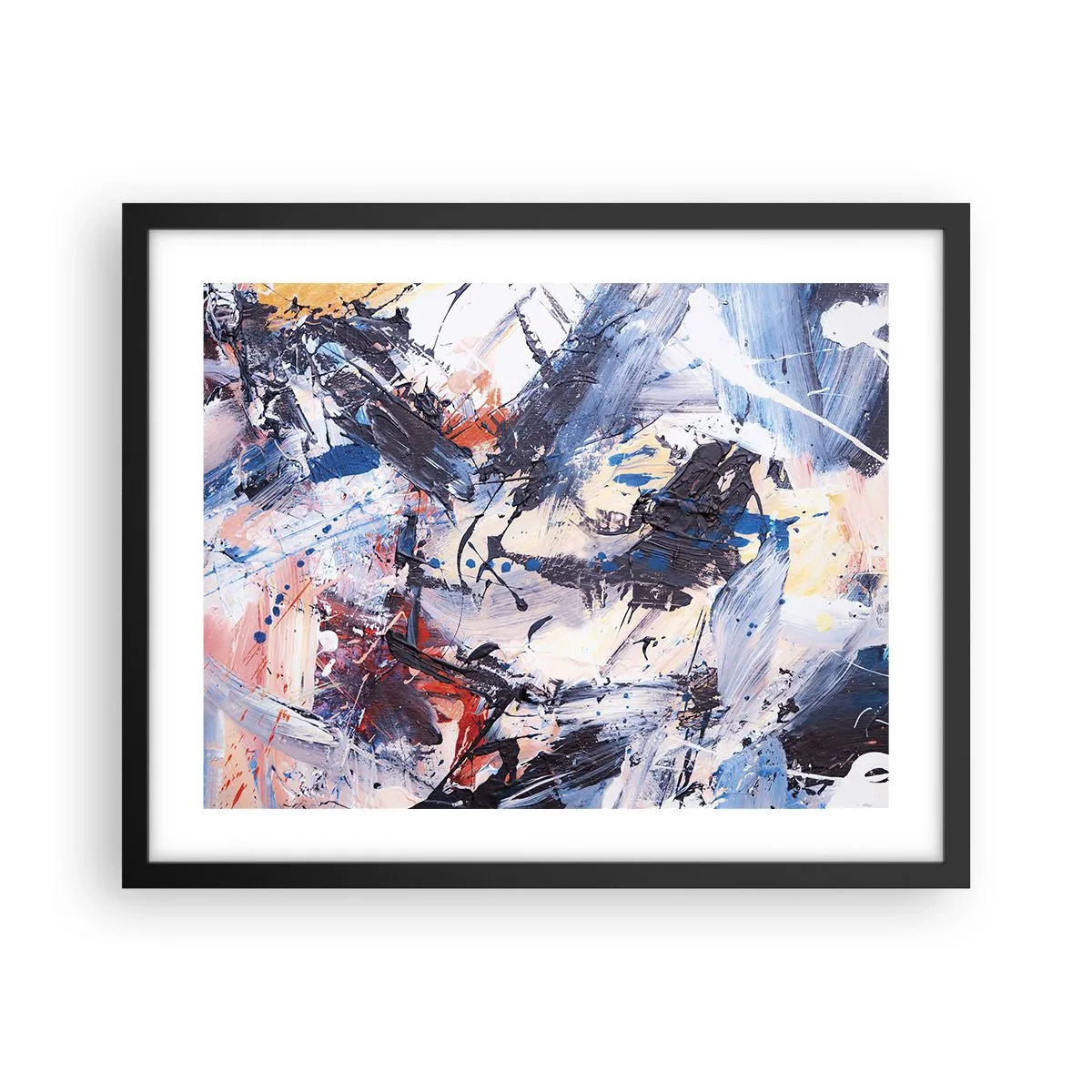 Affisch i svart ram - Abstraktionen galna dans - 50x40 cm