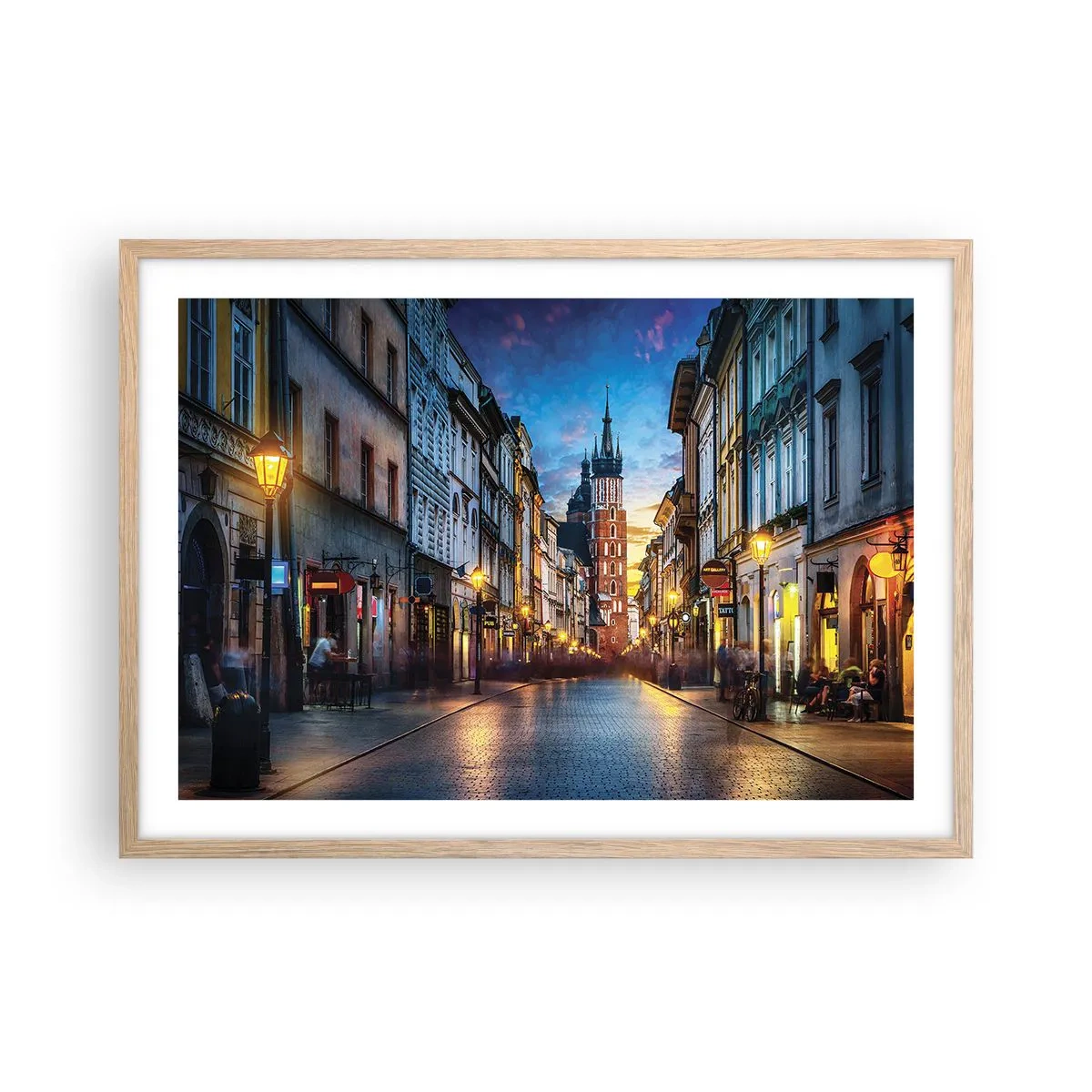Affisch i ram av ljusek - Krakows charm - 70x50 cm