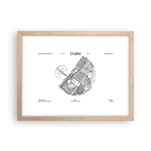 Affisch i ram av ljusek - Dubais anatomi - 40x30 cm