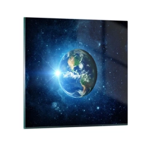 Glastavla - Bild på glas - Vi är i himlen - 40x40 cm