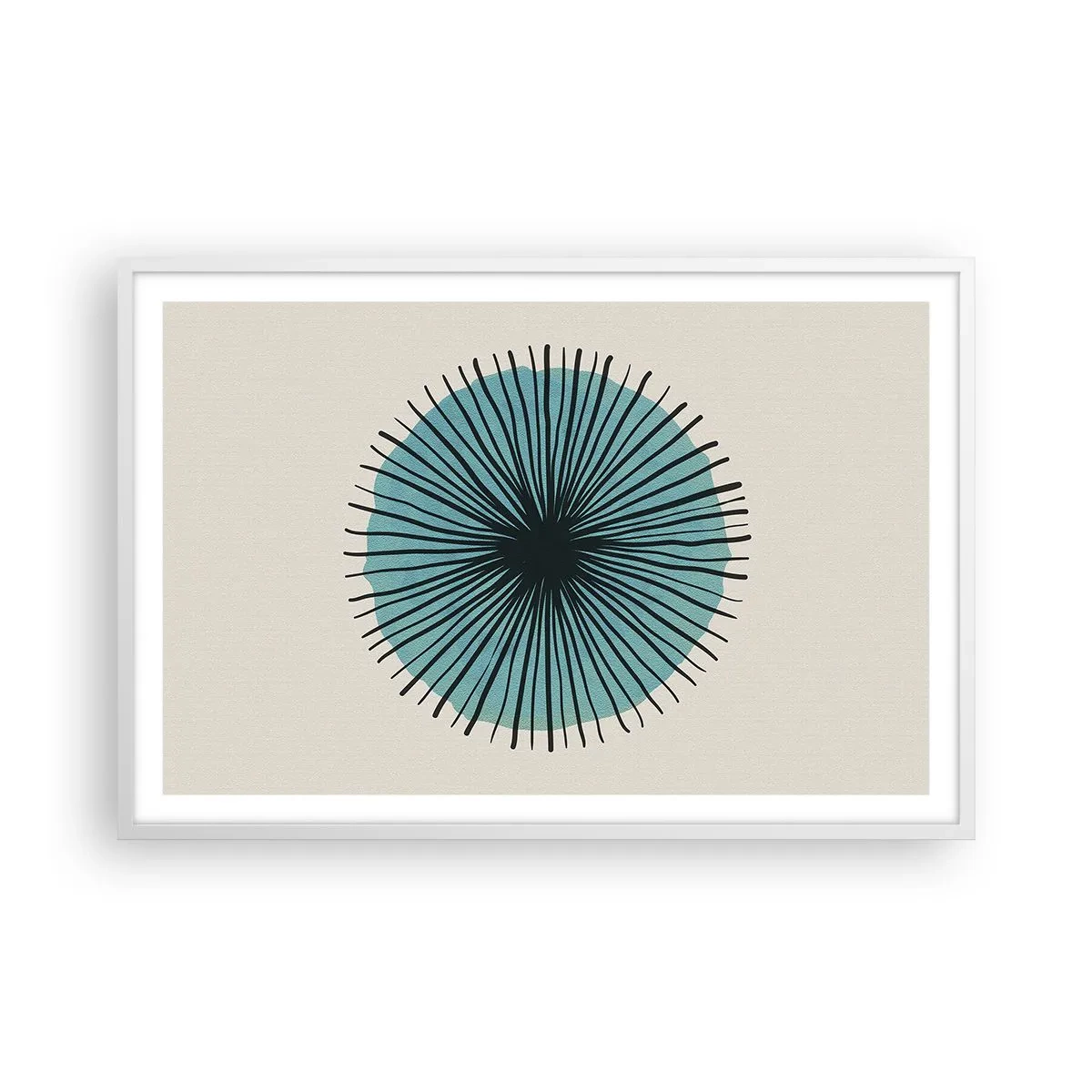 Affisch i vit ram - Radier mot blått - 91x61 cm