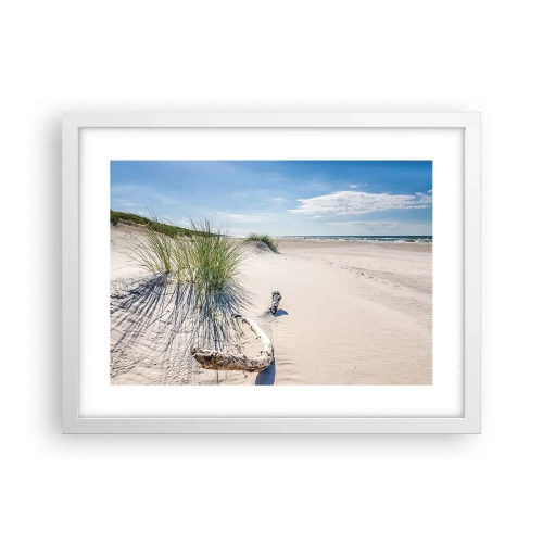 Affisch i vit ram - Vackrast? Östersjöstrand - 40x30 cm