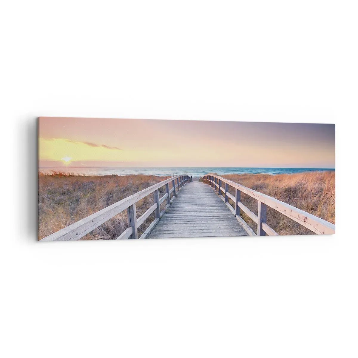 Canvastavla - Bild på duk - Kvällssken i Östersjön - 140x50 cm