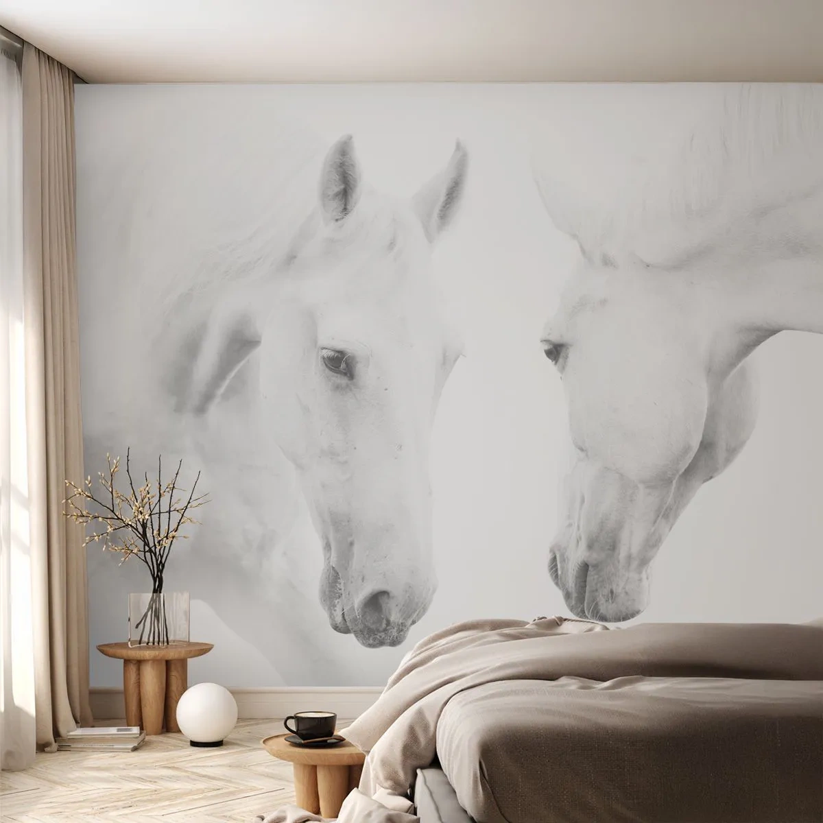 Självhäftande Fototapet Deluxe Sticker - Är det vänskap…? - Hästar, Natur, Djur - 100x70 cm