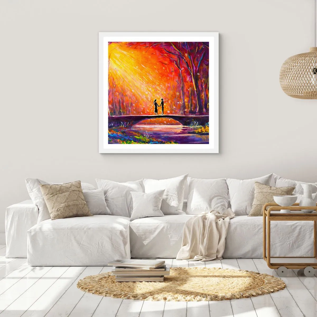 Affisch i vit ram - Himlen älskar också dem - 50x50 cm