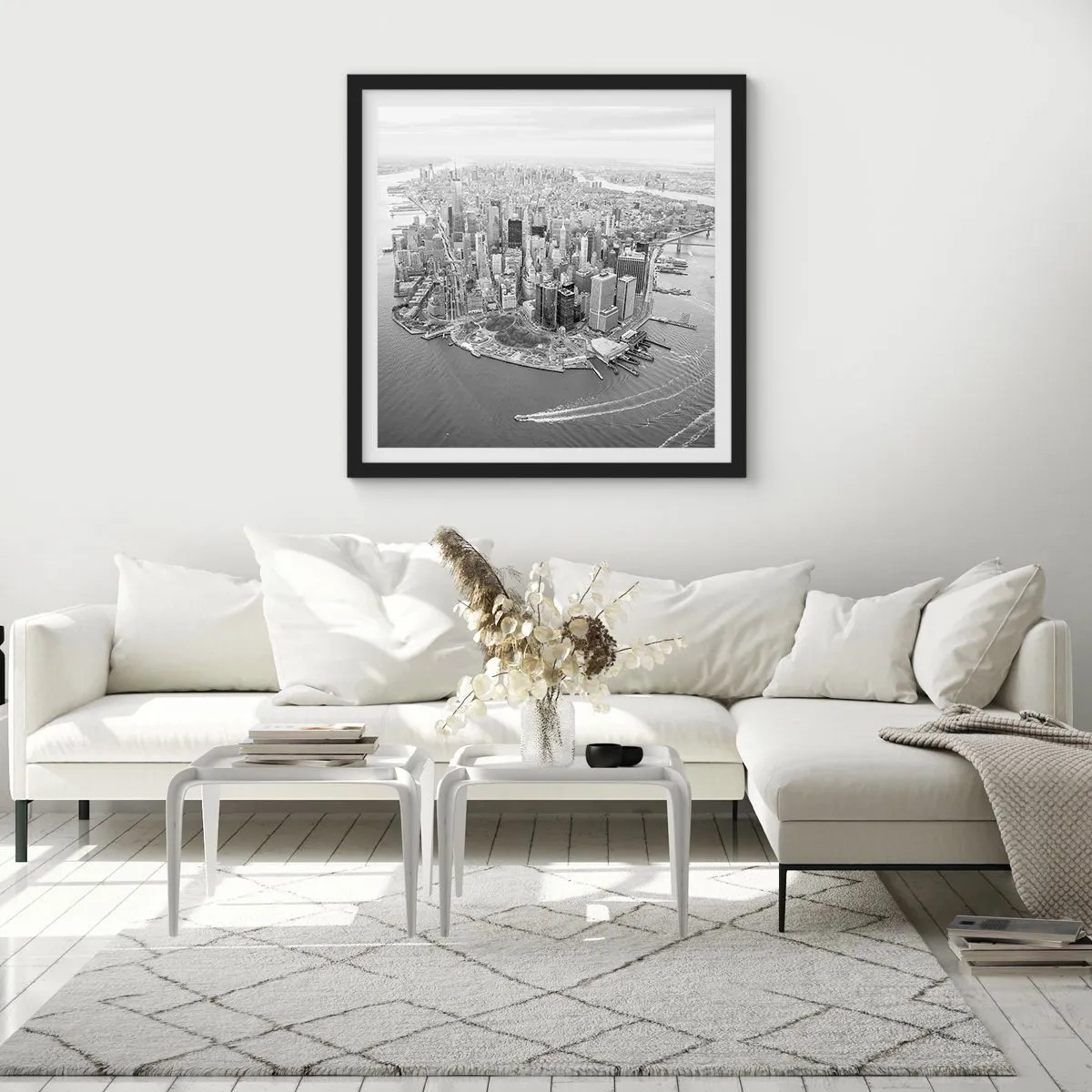 Affisch i svart ram - Hur man inte älskar? - 40x40 cm