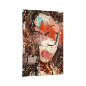 Glastavla - Bild på glas - Ingen vet på riktigt hurdan du är - 70x100 cm