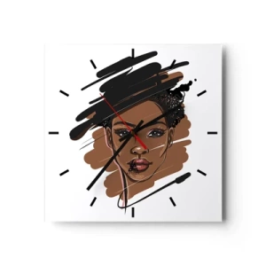 Väggklocka - Klocka på glas - Söt som choklad - 40x40 cm