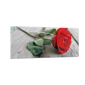 Glastavla - Bild på glas - En studie i scharlakansröd - 100x40 cm