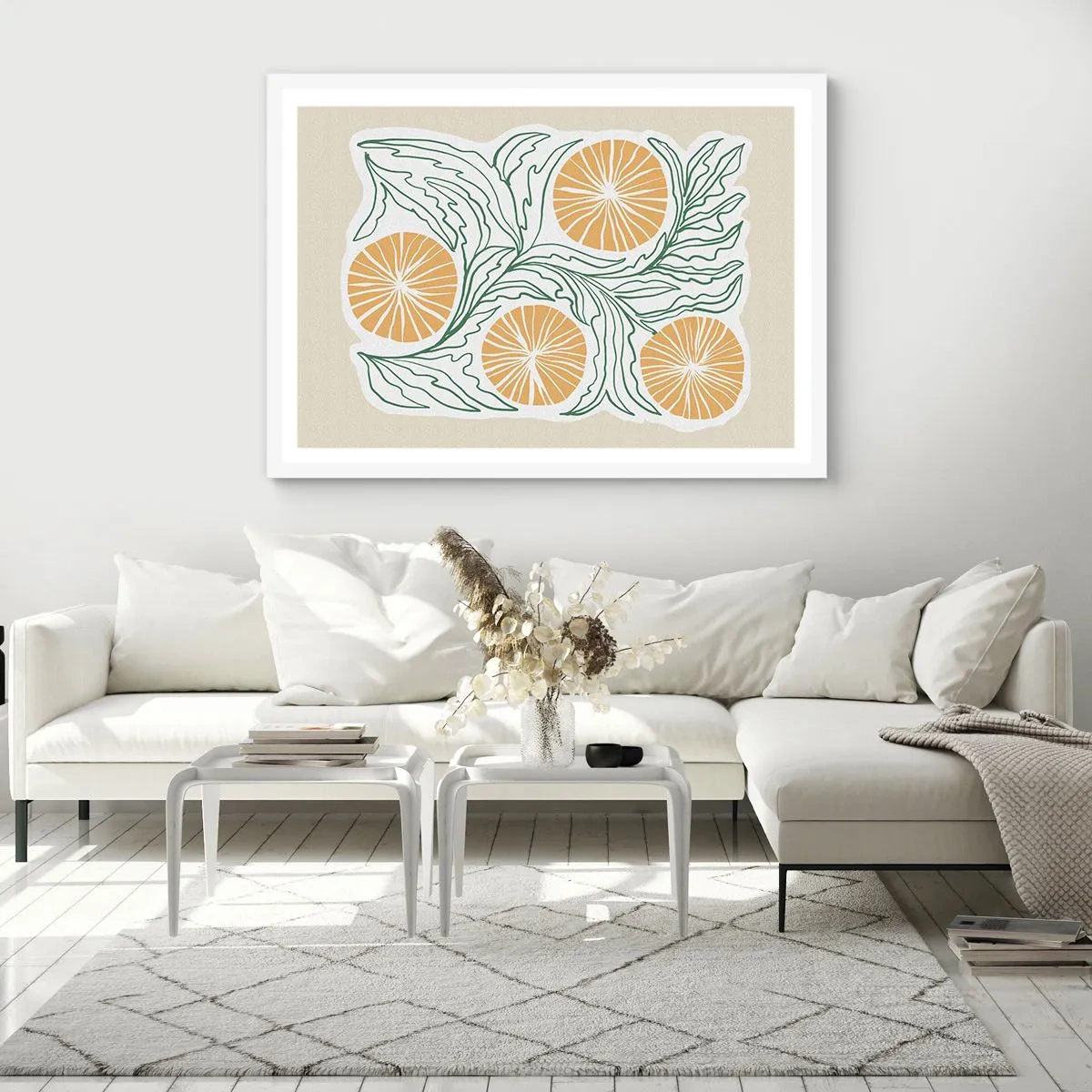 Affisch i vit ram - Etniskt med en touch av abstraktion - 70x50 cm