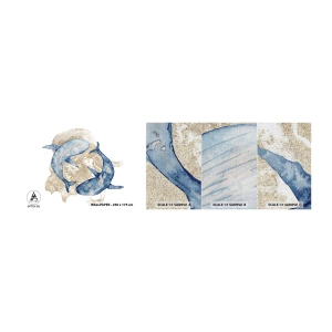 Provbit av fototapet Premium Canvas - Vänskap eller kärlek? - Delfiner, Abstraktion, Bit - 100x30 cm
