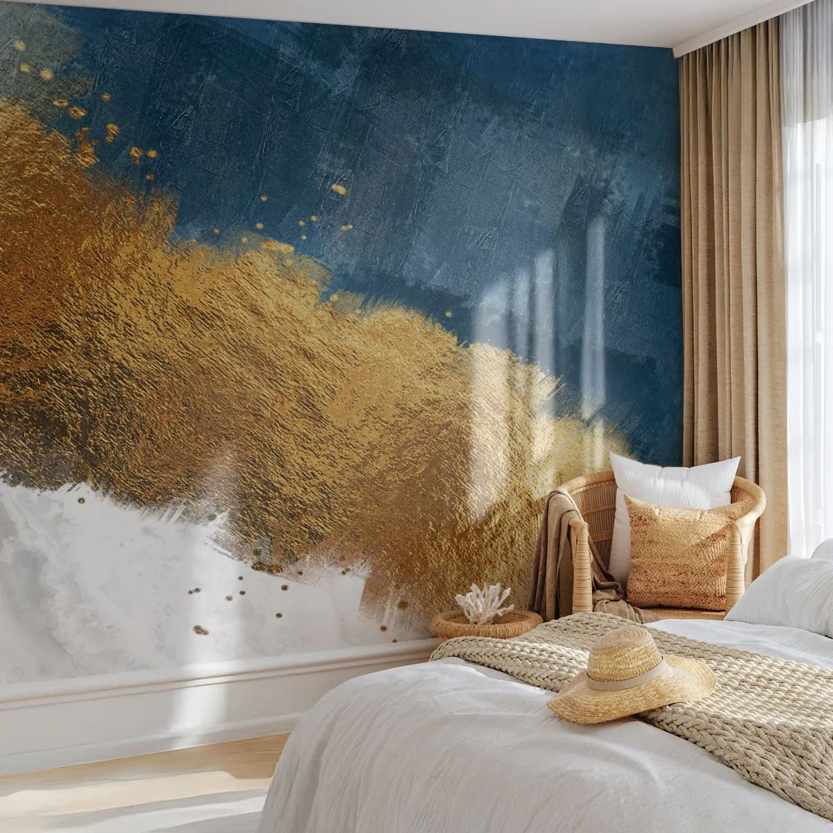 Fototapet Premium Sand - Sommarens färger - Art déco, Bit, Modern - 300x210 cm