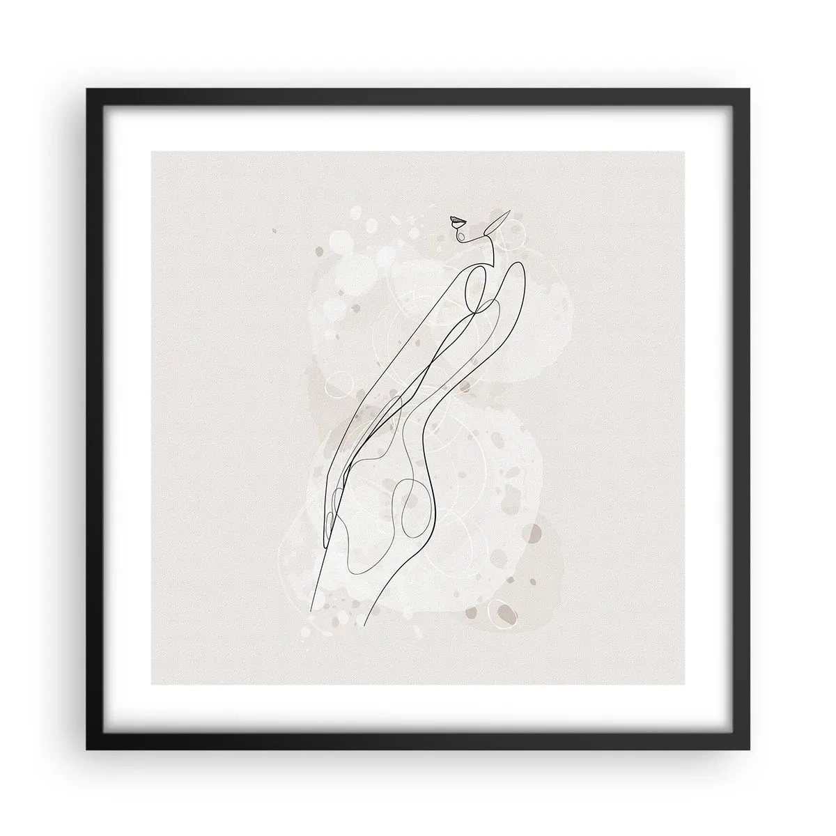 Affisch i svart ram - Blicken går vilse - 50x50 cm