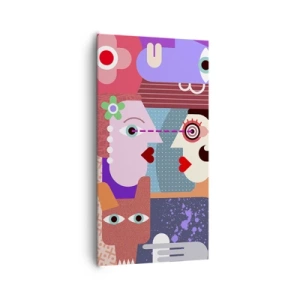 Canvastavla - Bild på duk - Öga mot öga  - 65x120 cm