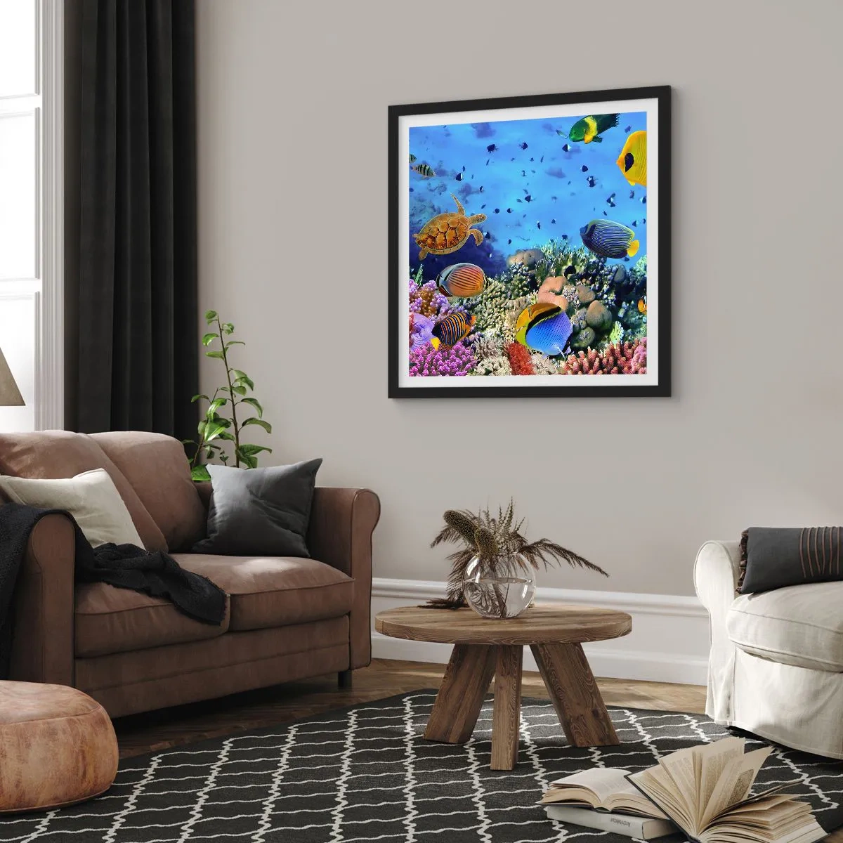 Affisch i svart ram - Vad vet vi om livet... - 60x60 cm