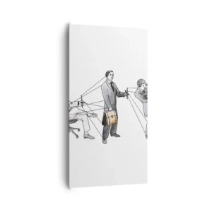 Canvastavla - Bild på duk - Var och en har sin chef - 65x120 cm