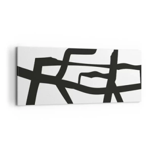 Canvastavla - Bild på duk - Svartvit konstruktion - 120x50 cm