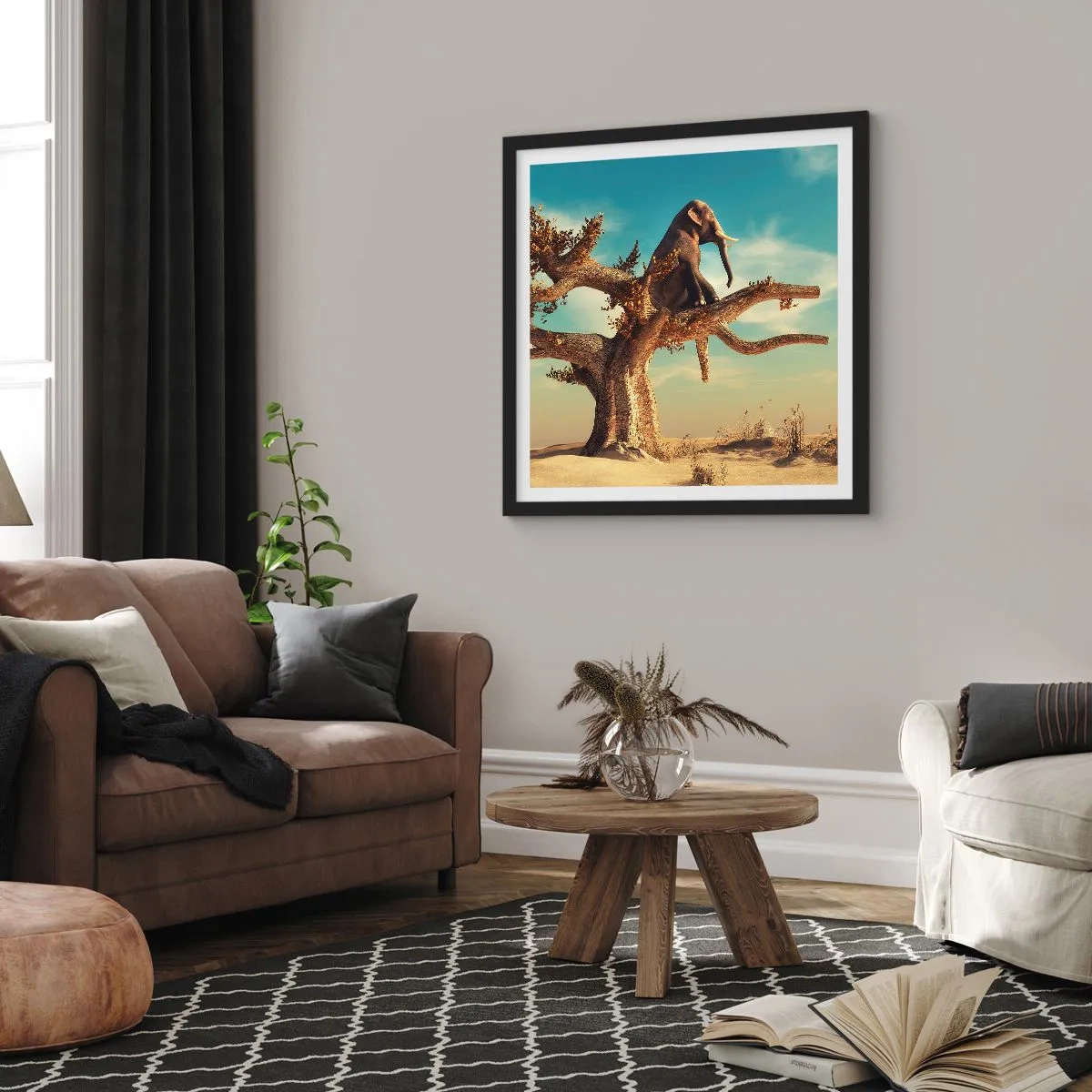 Affisch i svart ram - Ny synvinkel - 50x50 cm