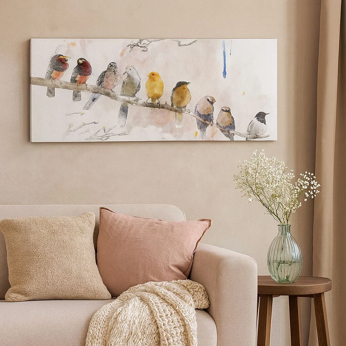 Canvastavla - Bild på duk - Bevingat möte - 100x40 cm