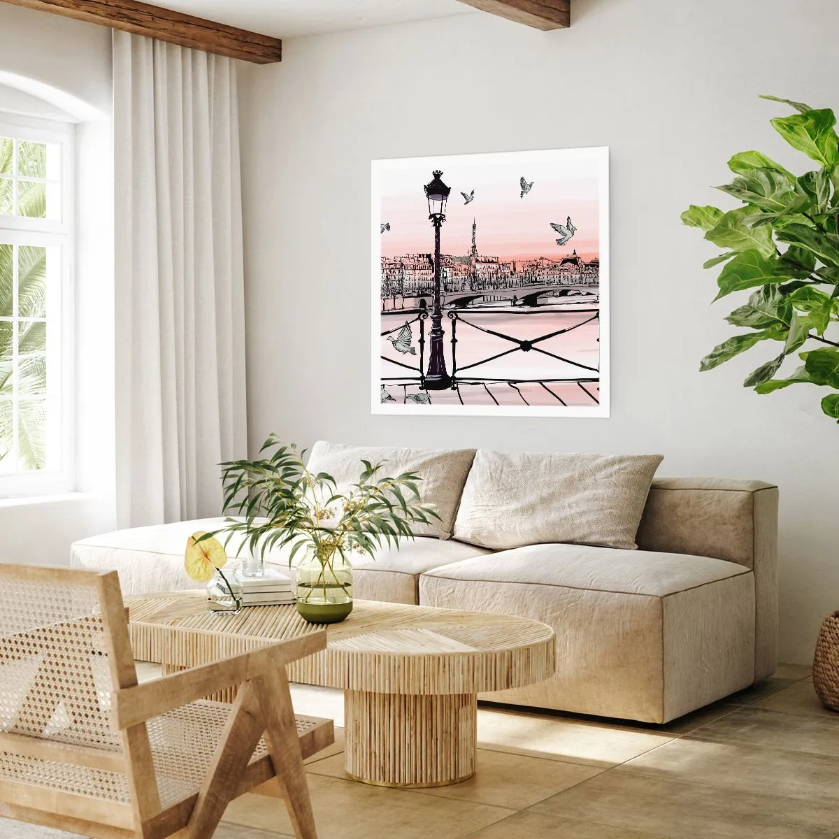 Affisch - Över Paris tak - 30x30 cm