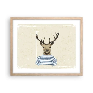 Affisch i ram av ljusek - Ty jag gillar randiga tröjor! - 50x40 cm