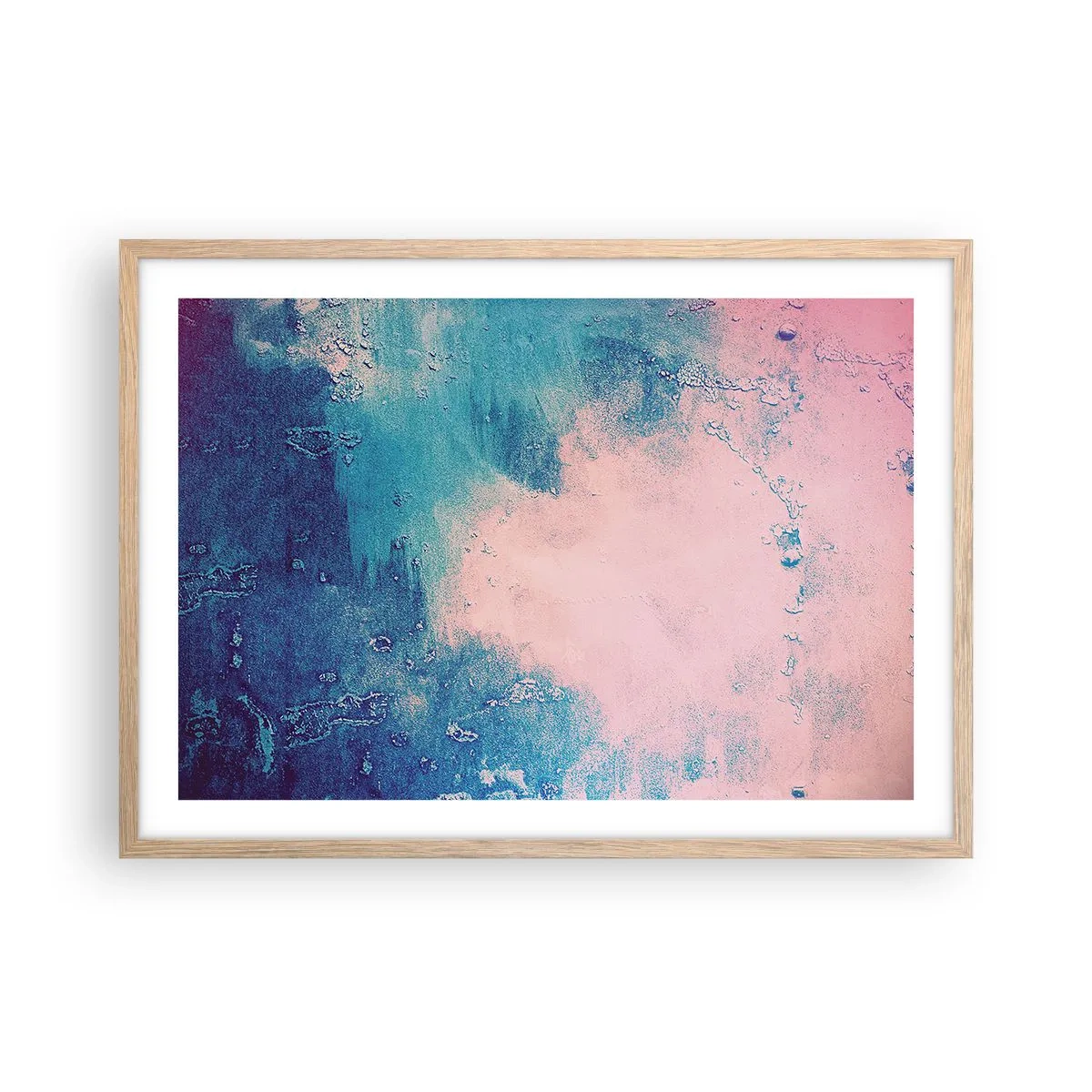 Affisch i ram av ljusek - Blåa famnar - 70x50 cm