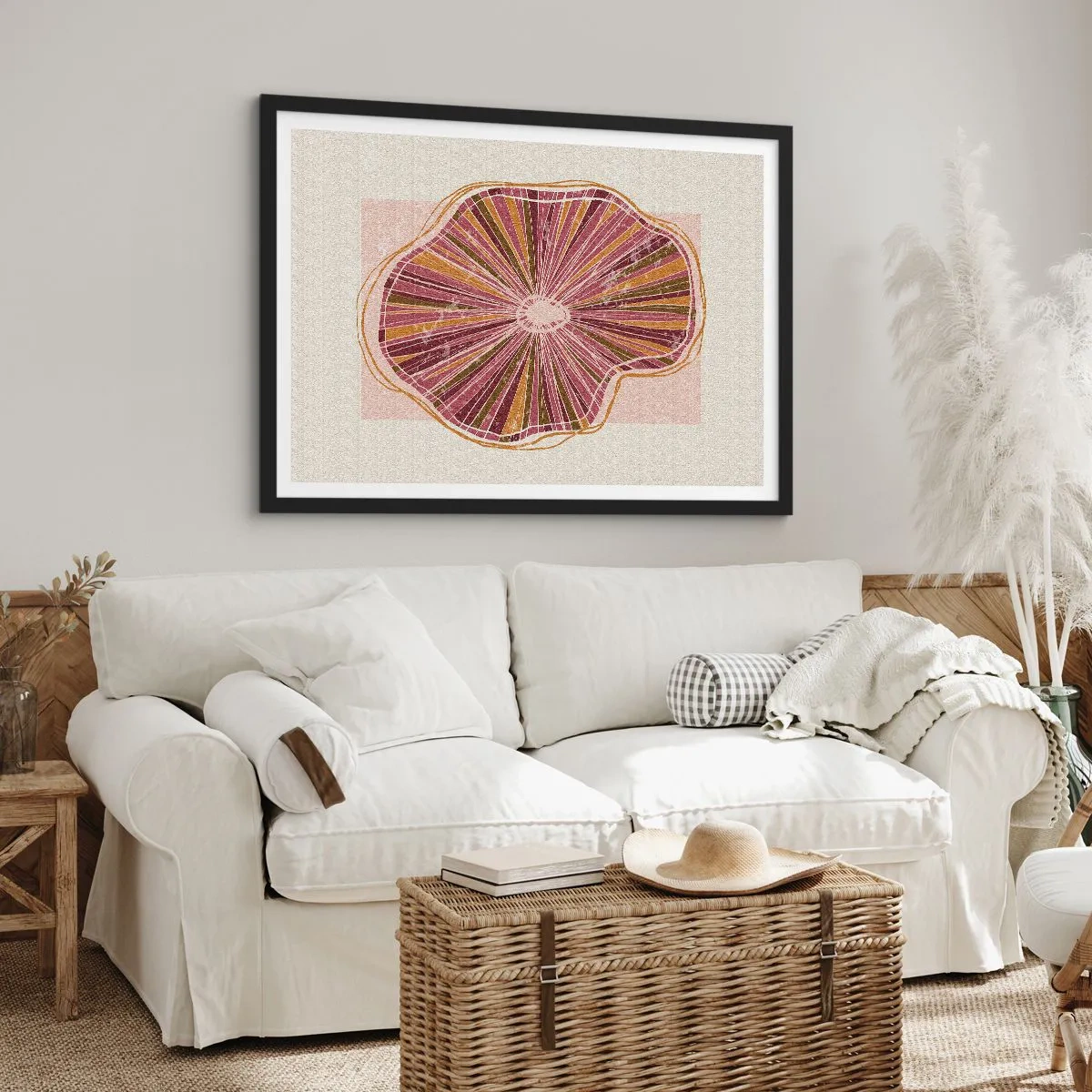 Affisch i svart ram - Strålande abstraktion - 70x50 cm