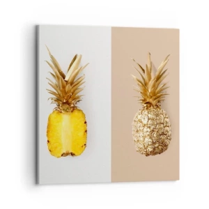 Canvastavla - Bild på duk - Ananas för oss - 70x70 cm