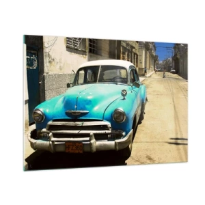 Glastavla - Bild på glas - Evviva Cuba! - 100x70 cm