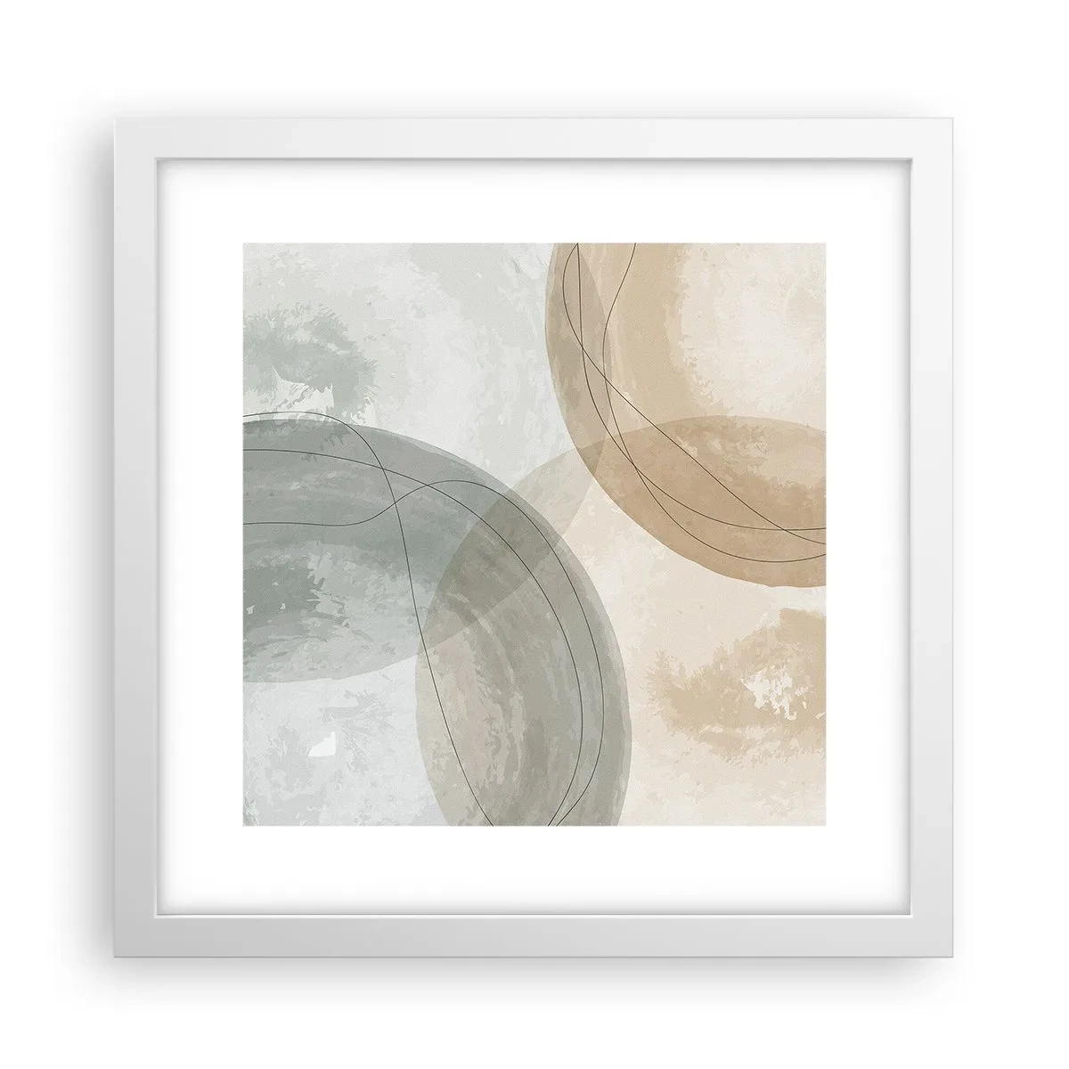 Affisch i vit ram - Världars samspel - 30x30 cm