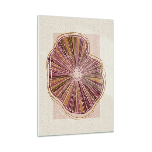 Glastavla - Bild på glas - Strålande abstraktion - 50x70 cm