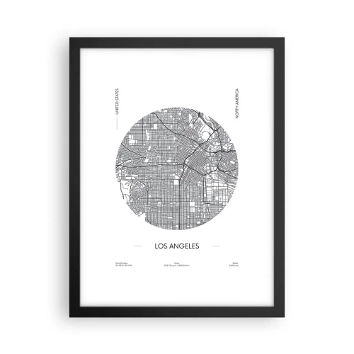 Affisch i svart ram - Los Angeles anatomi - 30x40 cm