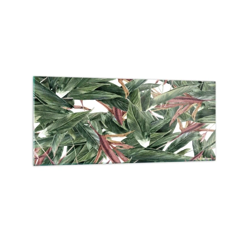 Glastavla - Bild på glas - Smaragd-lila växter - 120x50 cm