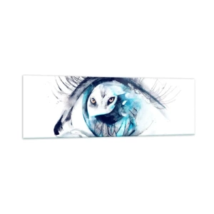 Glastavla - Bild på glas - Öga mot öga med det vilda - 160x50 cm