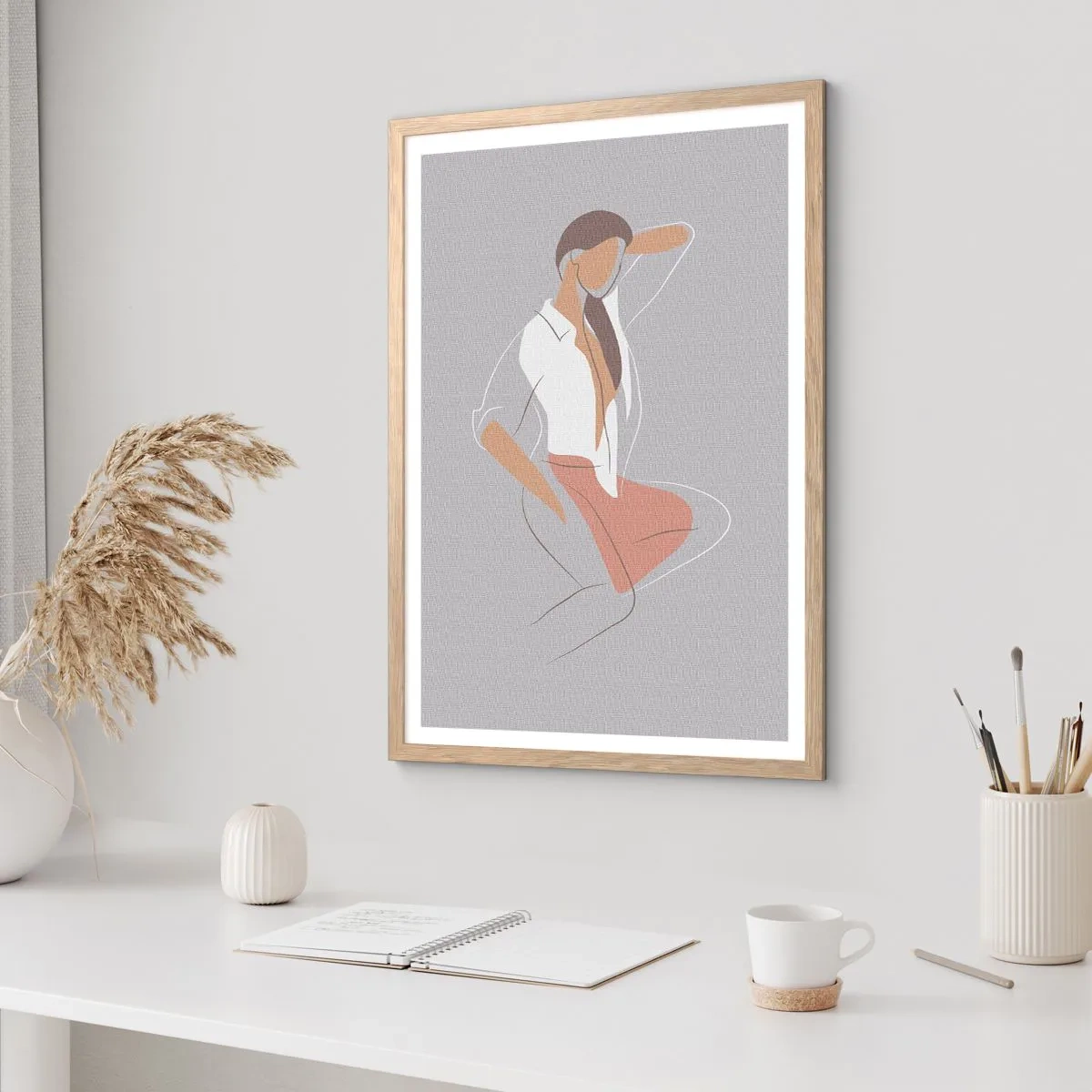 Affisch i ram av ljusek - Charmens kontur - 70x100 cm