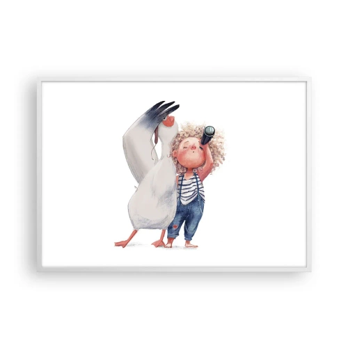 Affisch i vit ram - Stora resans plan - 100x70 cm