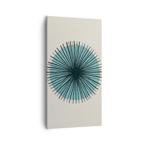 Canvastavla - Bild på duk - Radier mot blått - 55x100 cm