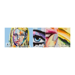 Provbit av självhäftande fototapet Deluxe Sticker - Titta henne rakt in i ögonen - Kvinna, Porträtt av en kvinna, Flicka - 100x30 cm