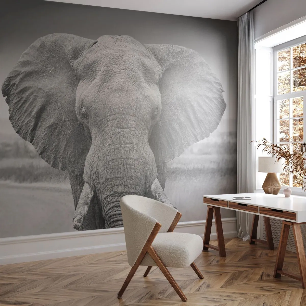 Självhäftande Fototapet Deluxe Sticker - Välkommen till min värld - Elefant, Afrika, Djur - 500x350 cm
