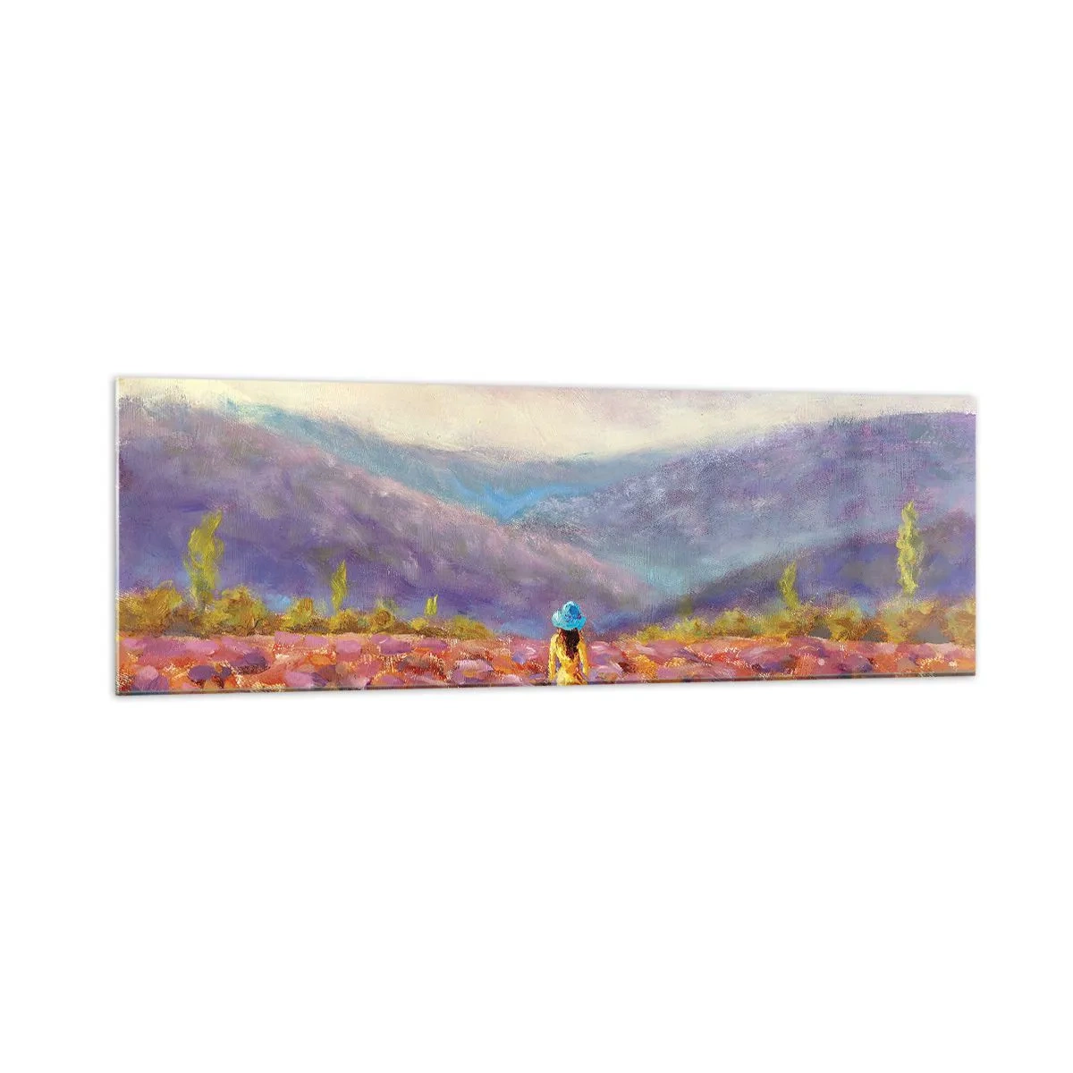 Glastavla - Bild på glas - I lavendelsvärld - 160x50 cm