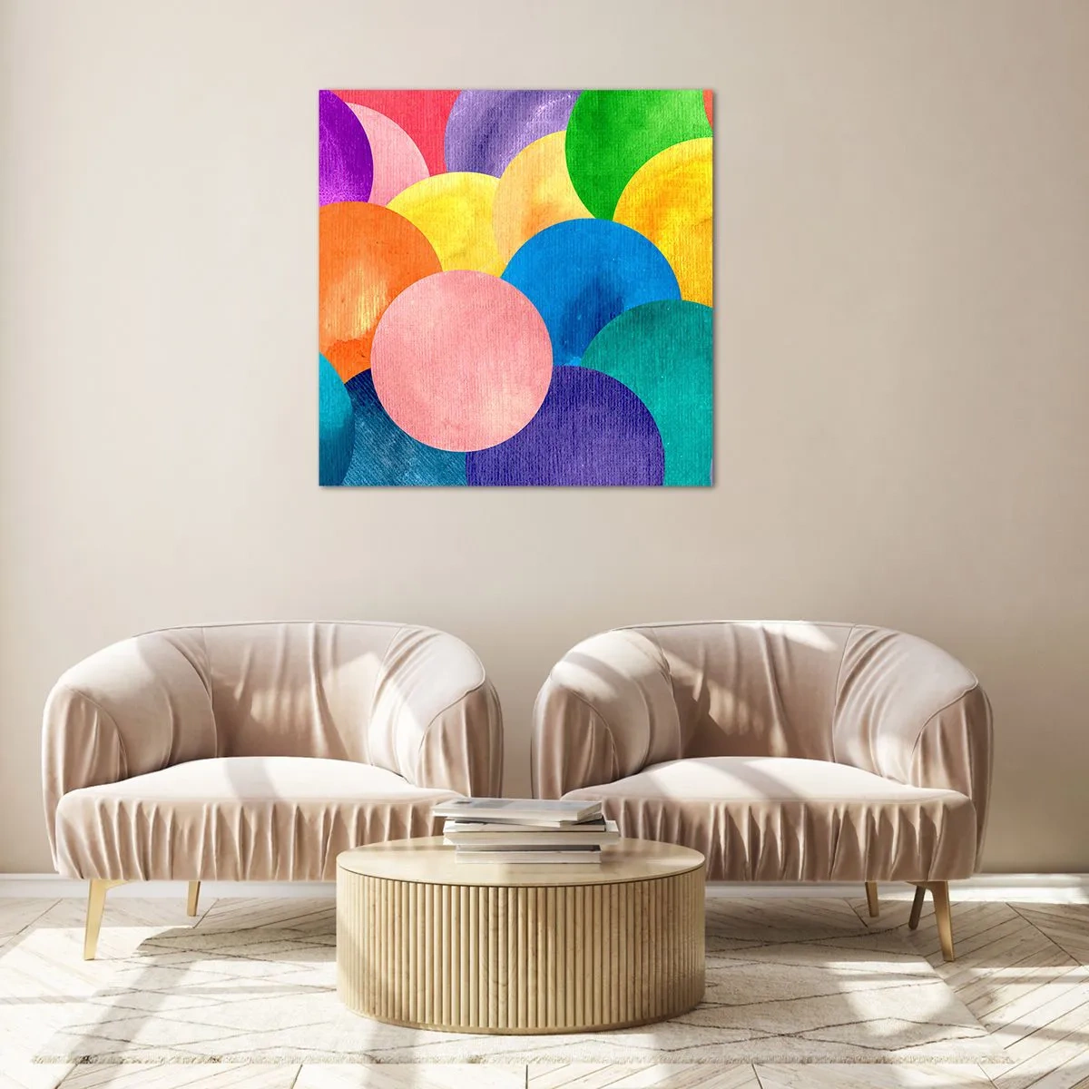 Glastavla - Bild på glas - Full av liv - 70x70 cm