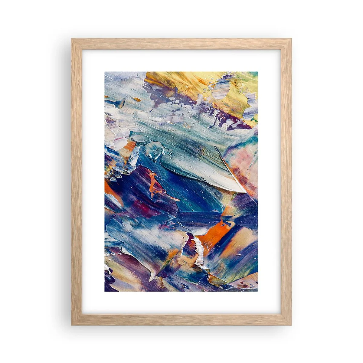 Affisch i ram av ljusek - Färgkaos - 30x40 cm