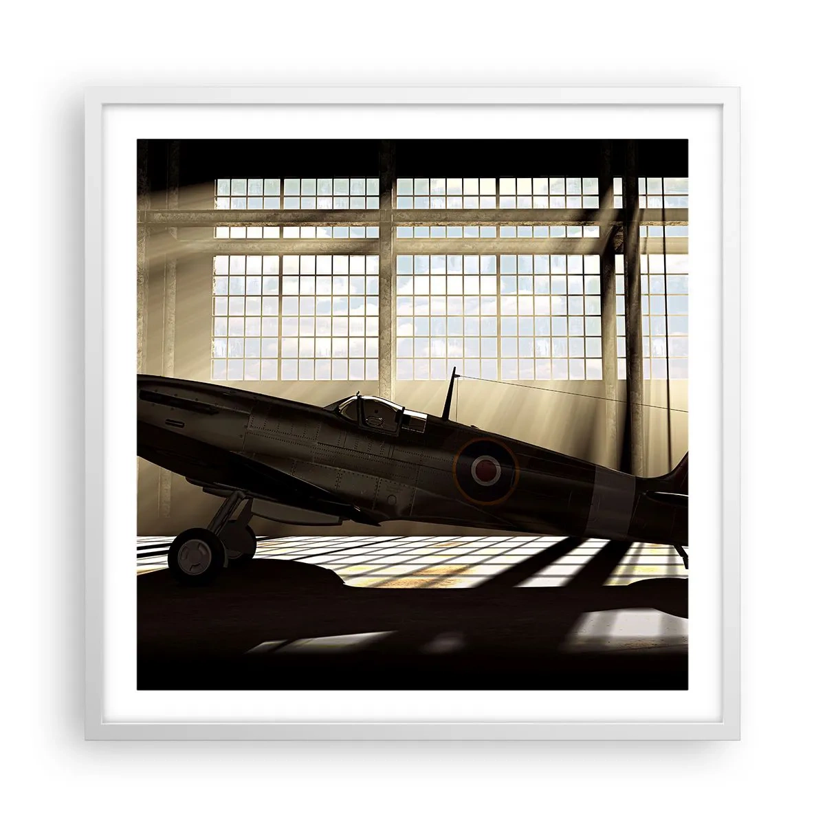 Affisch i vit ram - Kämpens vila - 60x60 cm